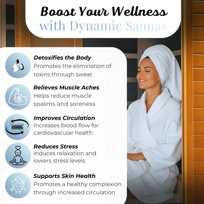Smart Home Sauna with Integrated Red Light Therapy — Deep Detox, Muscle Recovery, Stress Relief, Better Sleep & Enhanced Circulation (1–2 Person)