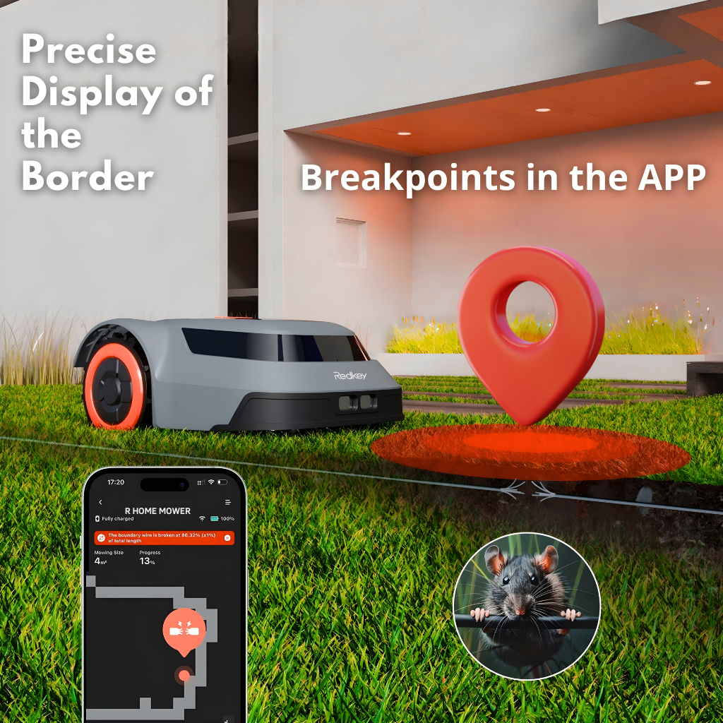 Advanced Robotic Lawn Mower — Redkey (500/1000m2) | Slope Mastery, Fully AI Automated Cutting, Smart App Control & Effortless Lawn Perfection