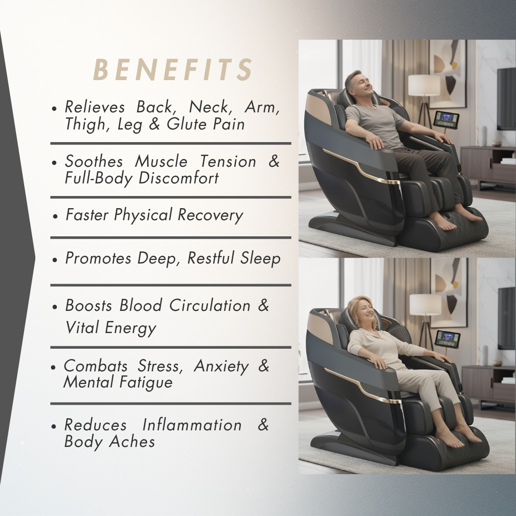Advanced 4D AI Massage Chair – Zero Gravity Full-Body Relief & Smart Therapy